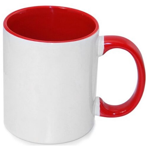 AA+ 330ml Inner Handle Colored Sublimation Mug red