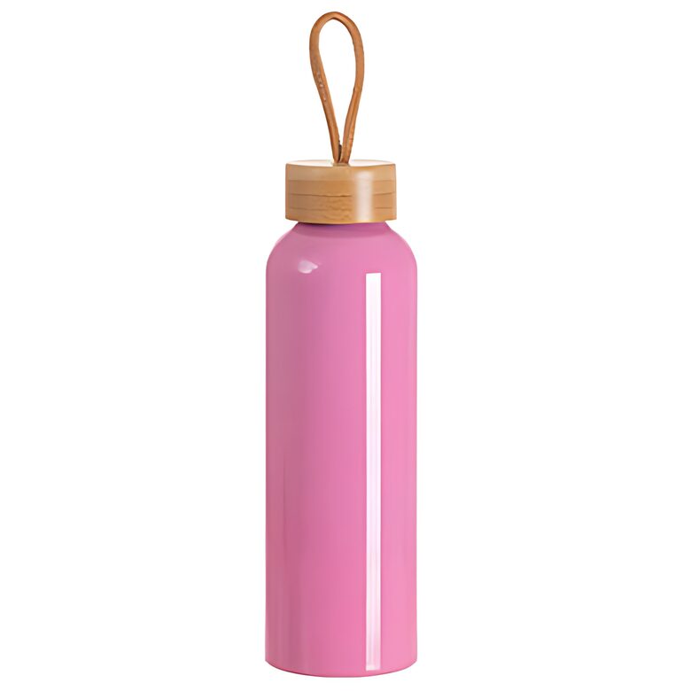 600 ml Aluminum Travel Bottle for Sublimation Printing with Bamboo Lid (pink)