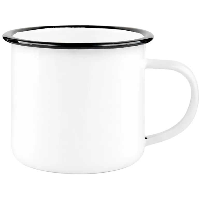 360 ml Enamel sublimation mug with black edge lining (white)