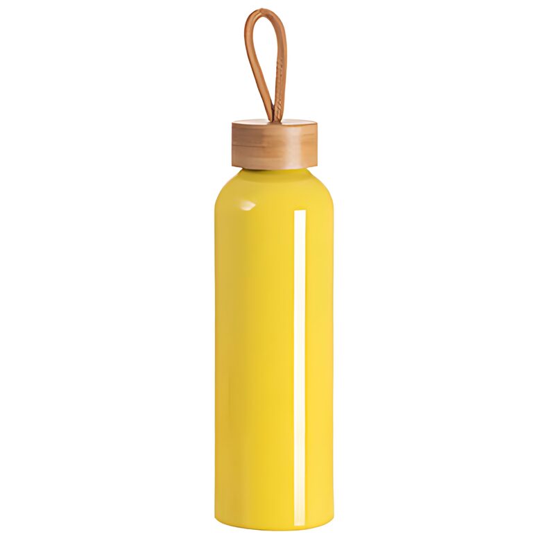 600 ml Aluminum Travel Bottle for Sublimation Printing with Bamboo Lid (yellow)