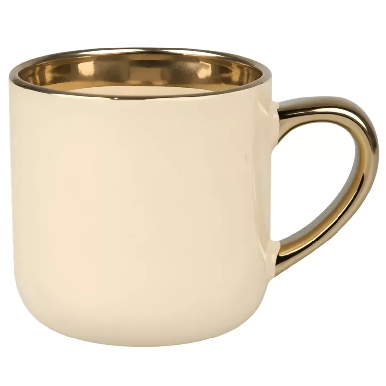 400 ml Wide Coffee mug for sublimation (beige/gold)