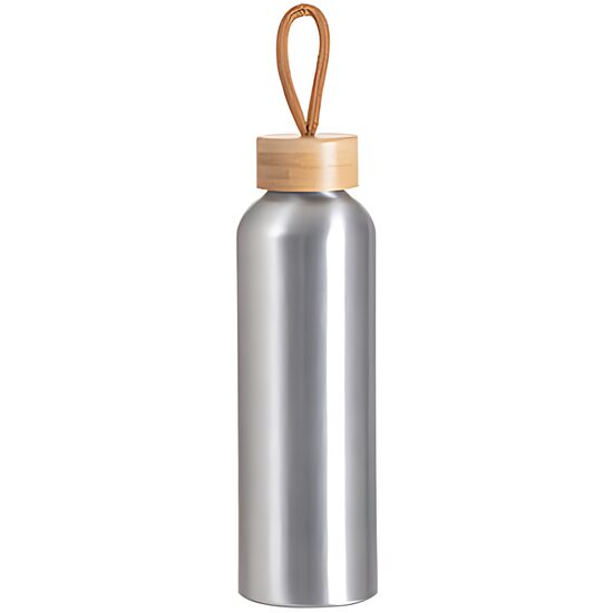 600 ml Aluminum Travel Bottle for Sublimation Printing with Bamboo Lid (silver)