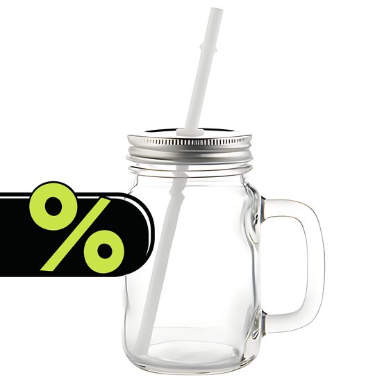 350 ml Mason JAR Glass sublimation jar with straw 
