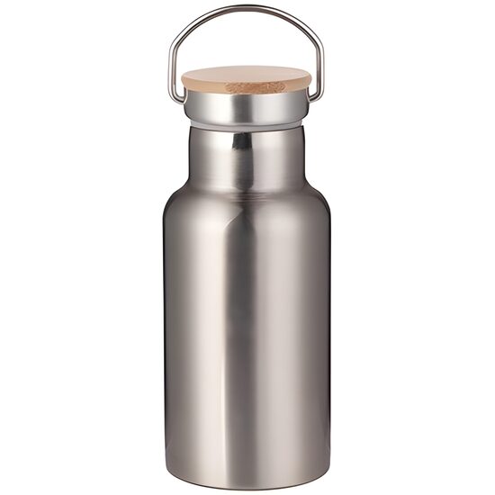 350 ml Sublimation stainless steel tumbler-bottle with a bamboo lid (silver)
