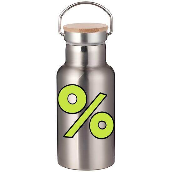 350 ml Sublimation stainless steel tumbler-bottle with a bamboo lid (silver)