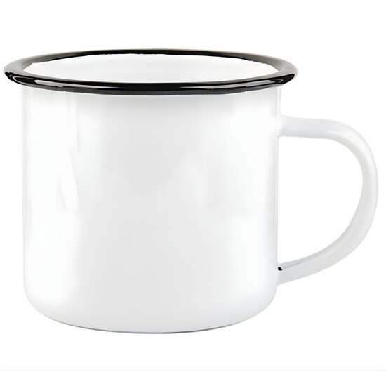 360 ml Enamel sublimation mug with black edge lining (white)