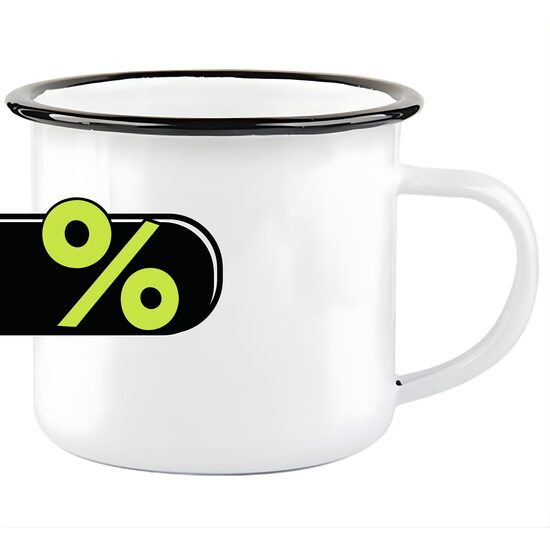 360 ml Enamel sublimation mug with black edge lining (white)