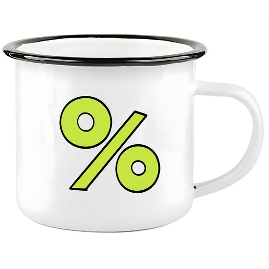 360 ml Enamel sublimation mug with black edge lining (white)