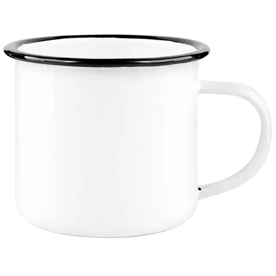 360 ml Enamel sublimation mug with black edge lining (white)