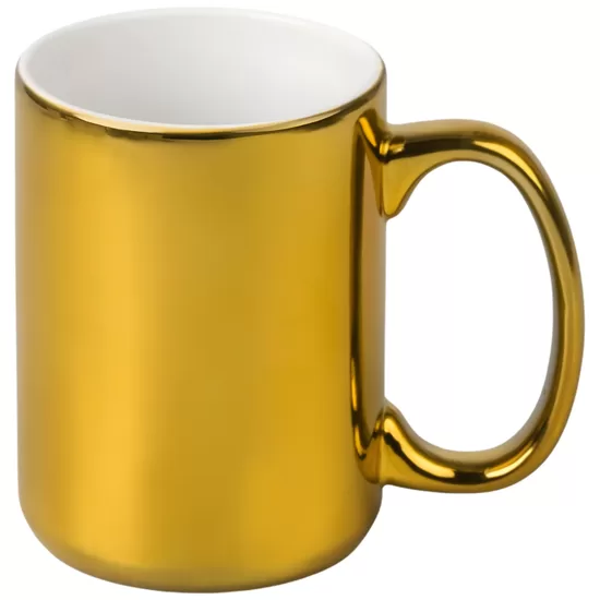 440 ml XL Glossy Gold Metallic Mug for Sublimation & Laser Engraving