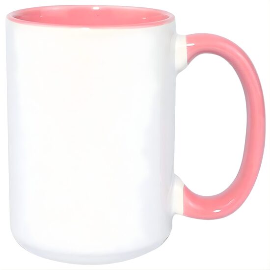 450 ml MAX Keramikas sublimācijas krūze A+ (balta/rozā)