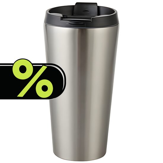 450 ml Sublimation stainless steel tumbler with clear flat lid and box (silver)