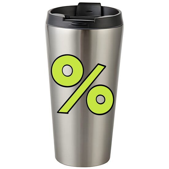 450 ml Sublimation stainless steel tumbler with clear flat lid and box (silver)
