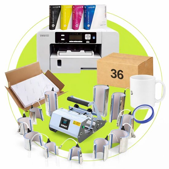 11-in-1 Elite Pro Max Sublimācijas Termoprese + A4 Printeris SG500 ar tintēm All-in-1 Sublimācijas drukas starta komplekts 