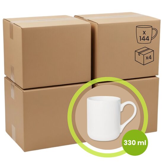 330 ml Ceramic Coffee Mug for Sublimation (white) - Wholesale Pack (4 Boxes / 144 pcs)