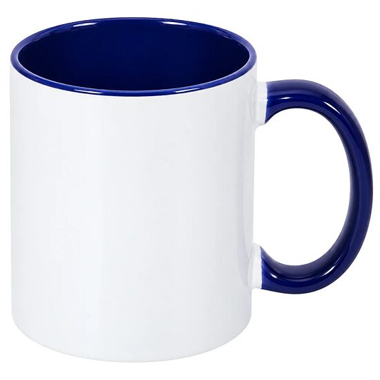330 ml Ceramic Coffee Mug JS PREMIUM (White/Navy Blue)