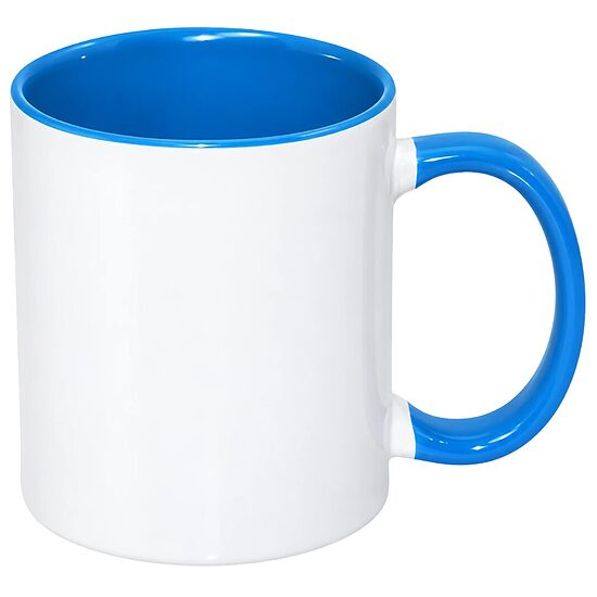 330 ml Ceramic sublimation mug AA+ (white/medium blue)