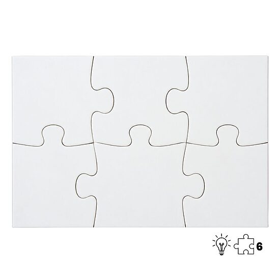 Children's Jigsaw A5 Puzzle 17.7 × 12.6 cm for Sublimation (6 pcs.)