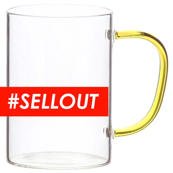 360 ml Glass sublimation mug (transparent/yellow)