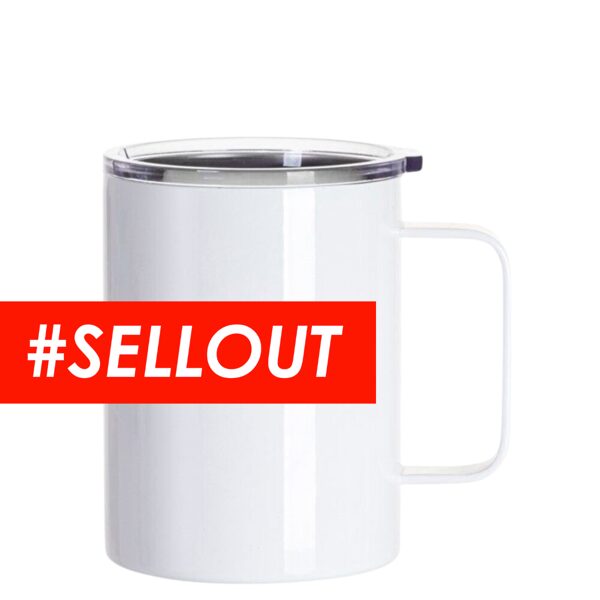 400 ml Sublimation stainless steel thermo mug with flat lid and box (white)