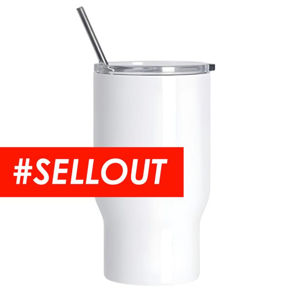 550 ml Sublimation stainless steel tumbler with flat lid, straw and box (white)