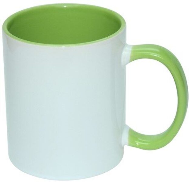 330 ml Ceramic sublimation mug AA+ (white/light green)