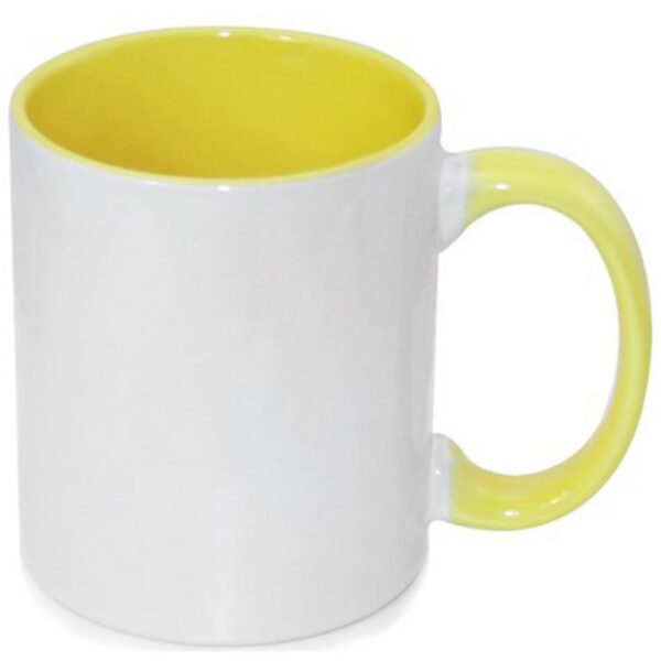 330 ml Ceramic sublimation mug AA+ (white/yellow)