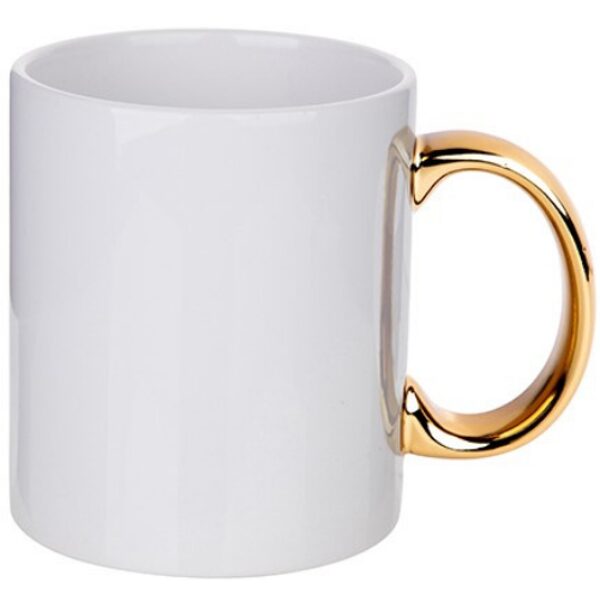 330 ml Ceramic sublimation mug (white/gold)