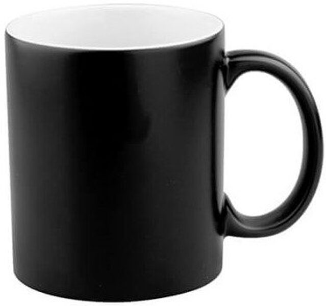 WHOLESALE 330 ml Magic ceramic sublimation mug with box (black/matt)  - 36 pcs.