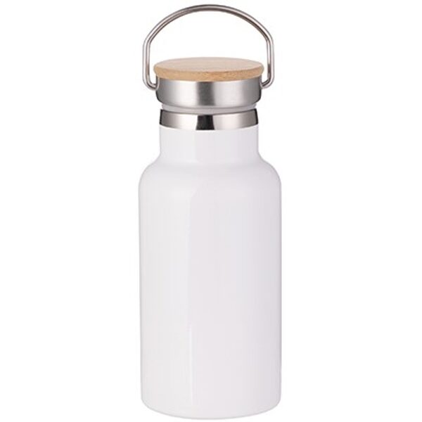 350 ml Sublimation stainless steel tumbler-bottle with a bamboo lid (white)