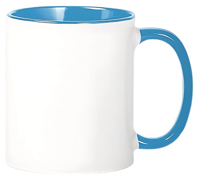 330 ml Ceramic sublimation mug AA+ (white/light blue)