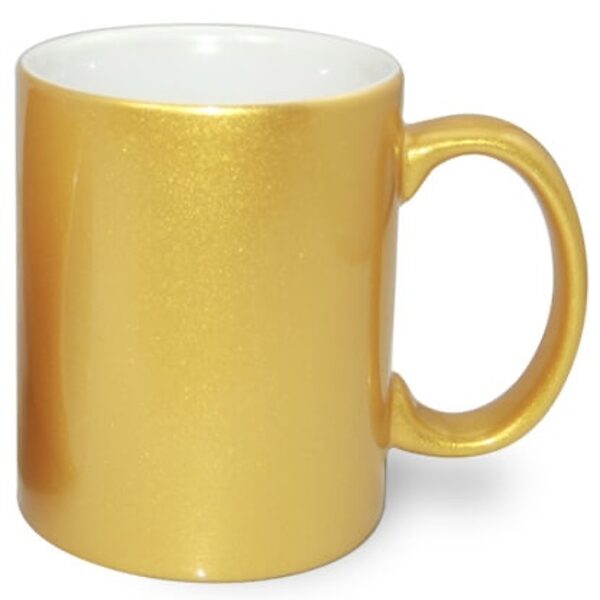 330 ml Ceramic sublimation mug (gold/sparkling)