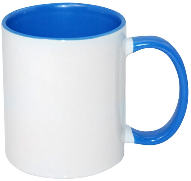 330 ml Keramikas sublimācijas krūze AA+ (balta-jūras zila)