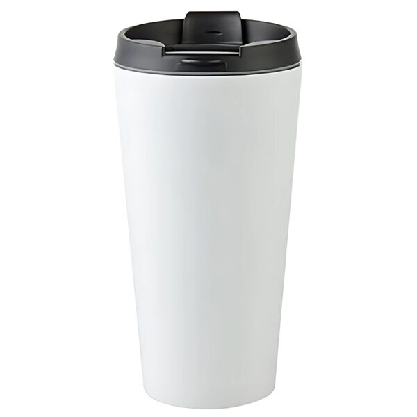 450 ml Sublimation stainless steel tumbler with clear flat lid and box (white)