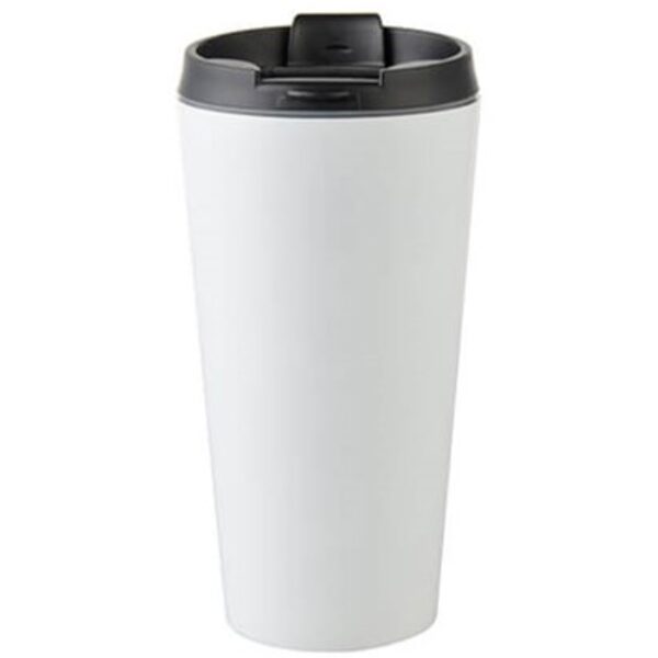 450 ml Sublimation stainless steel tumbler with clear flat lid and box (white)