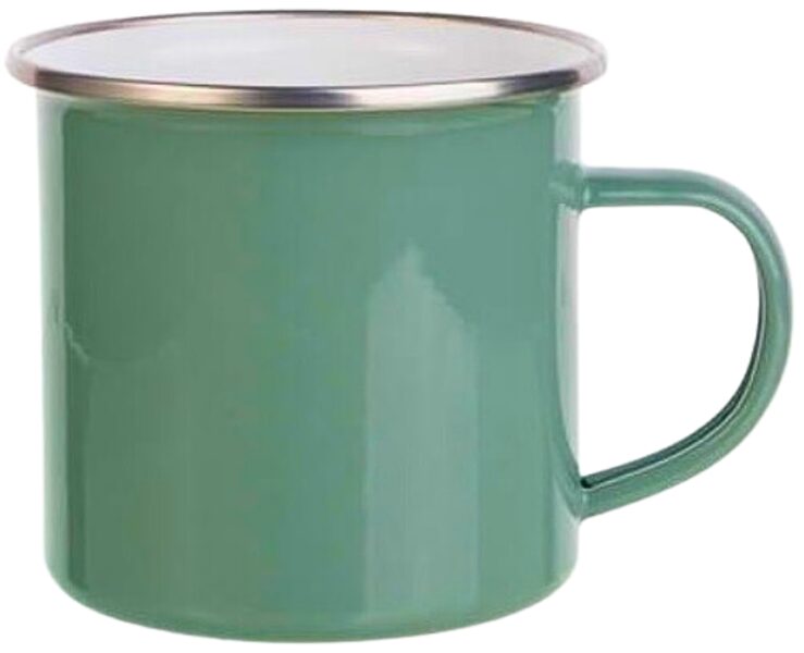 WHOLESALE 360 ml Enamel sublimation mug (gray/green) - 48 pcs.