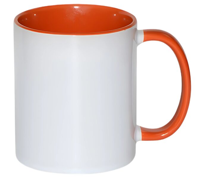 330 ml Ceramic sublimation mug AA+ (white/orange)